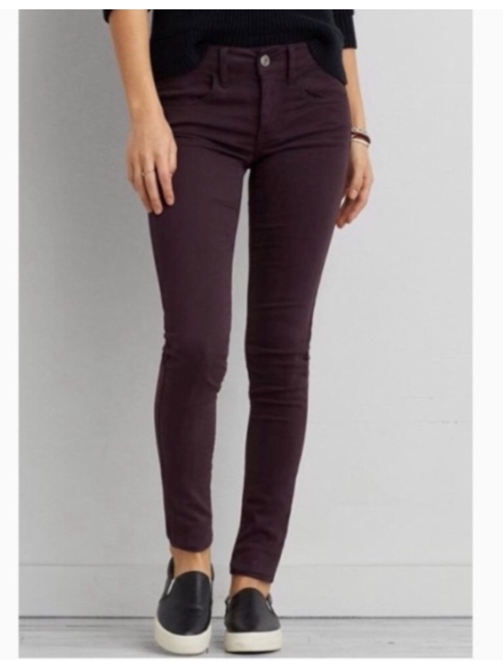 American Eagle Outfitters Hi-Rise Jegging Crop Plum Jeans - Size 4